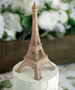 HIER_5350 10" | Rose Gold | Eiffel Tower Centerpiece | Eiffel Tower Cake Topper | Decorative Figurine Chargers & Centerpieces