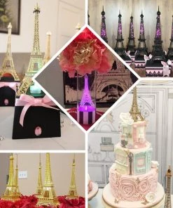 HIER_5350 10" | Gold | Eiffel Tower Centerpiece | Eiffel Tower Cake Topper | Decorative Figurine 18 HIER_5350 10