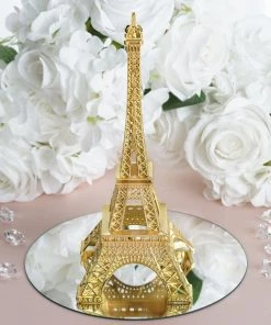 HIER_5350 10" | Gold | Eiffel Tower Centerpiece | Eiffel Tower Cake Topper | Decorative Figurine 24 HIER_5350 10