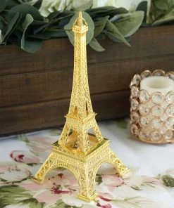 HIER_5350 10" | Gold | Eiffel Tower Centerpiece | Eiffel Tower Cake Topper | Decorative Figurine