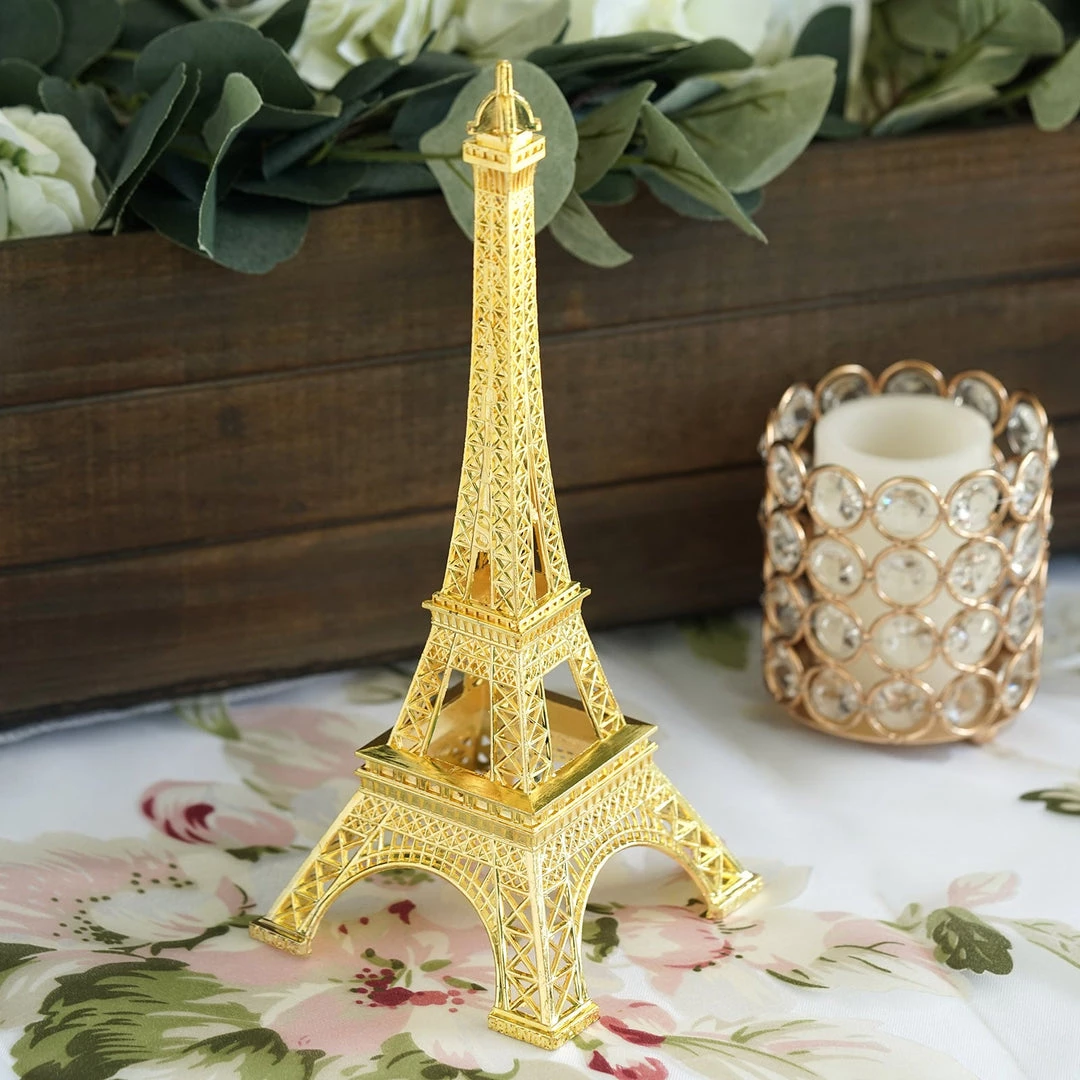 HIER_5350 10" | Gold | Eiffel Tower Centerpiece | Eiffel Tower Cake Topper | Decorative Figurine 1 HIER_5350 10" | Gold | Eiffel Tower Centerpiece | Eiffel Tower Cake Topper | Decorative Figurine