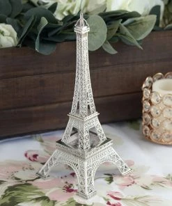 HIER_5350 10" | Silver | Eiffel Tower Centerpiece | Eiffel Tower Cake Topper | Decorative Figurine Chargers & Centerpieces