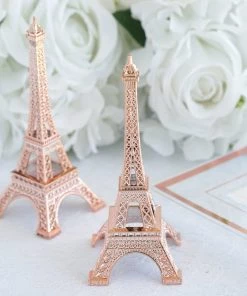 HIER_5350 6" | Rose Gold | Eiffel Tower Centerpiece | Eiffel Tower Cake Topper | Decorative Figurine Chargers & Centerpieces