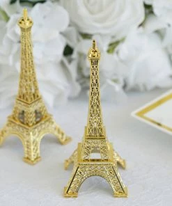 HIER_5350 6" | Gold | Eiffel Tower Centerpiece | Eiffel Tower Cake Topper | Decorative Figurine Chargers & Centerpieces