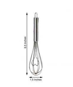 HIER_5340 Tabletop Decor Love Heart Stainless Steel Whisks Party Favor With Clear Gift Box, Ribbon & Thank You Tag
