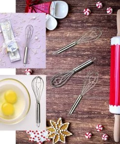 HIER_5340 Tabletop Decor Love Heart Stainless Steel Whisks Party Favor With Clear Gift Box, Ribbon & Thank You Tag