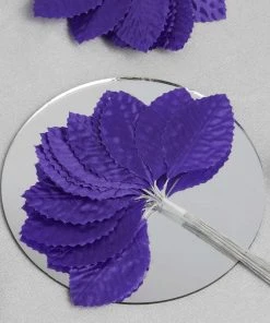 HIER_5120 144 Purple Burning Passion Leaves Chargers & Centerpieces