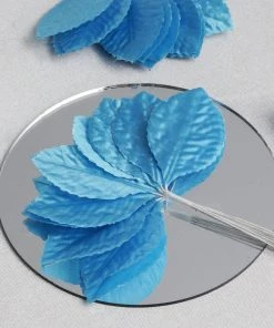 HIER_5120 144 Turquoise Burning Passion Leaves Chargers & Centerpieces