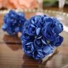 HIER_5120 144 Navy Blue Paper Mini Craft Flower Roses, DIY Flower Bushes With Wire Stems