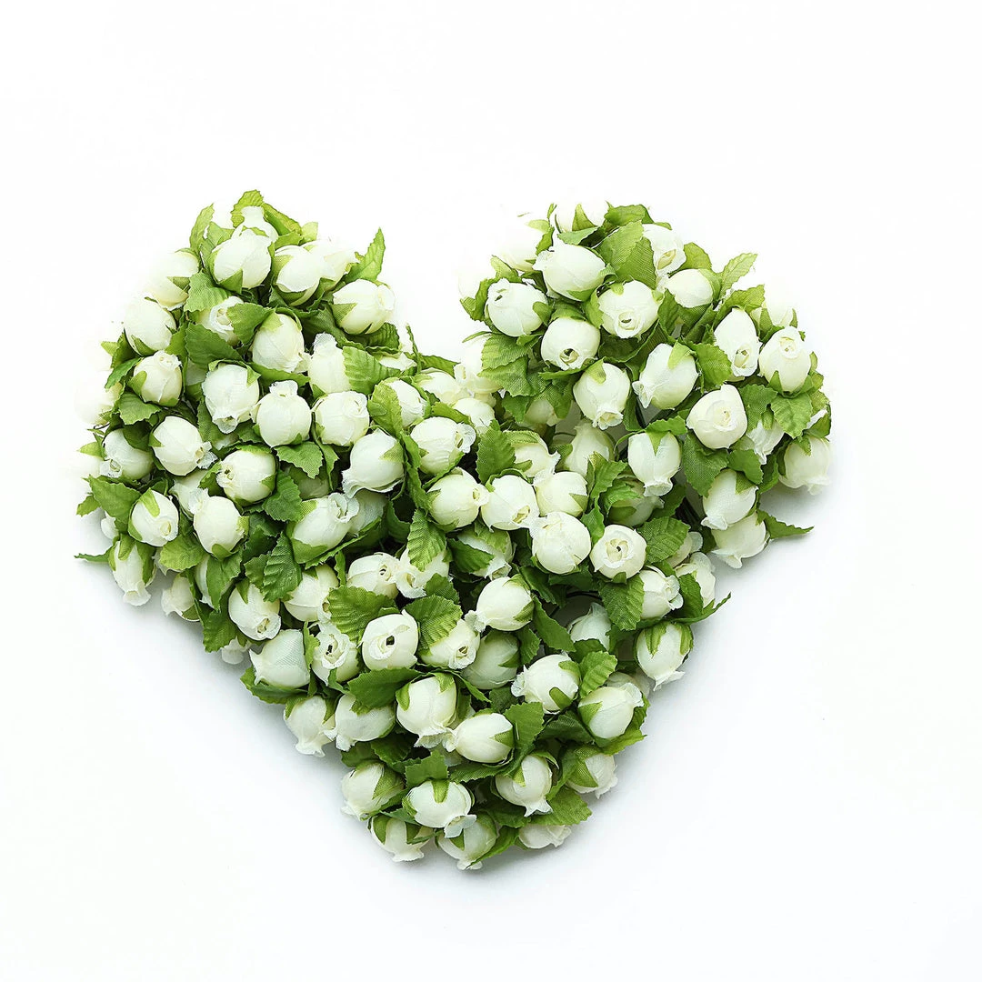 HIER_5120 144 Pcs Ivory Wired Rose Flowers For Bridal Bouquet Craft Embellishment Chargers & Centerpieces 12 HIER_5120 144 Pcs Ivory Wired Rose Flowers For Bridal Bouquet Craft Embellishment Chargers & Centerpieces