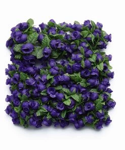 HIER_5120 144 Pcs Purple Wired Rose Flowers For Bridal Bouquet Craft Embellishment Chargers & Centerpieces