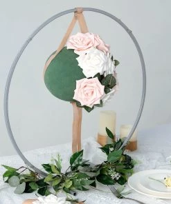 HIER_1600 Chargers & Centerpieces 8" Green Floral Craft Foam Ball, DIY Smooth Foam Sphere For Flower Arrangements