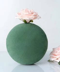 HIER_1600 Chargers & Centerpieces 8" Green Floral Craft Foam Ball, DIY Smooth Foam Sphere For Flower Arrangements