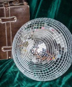 HIER_3300 Pack Of 2 - 10" Silver Disco Mirror Ball - Large Disco Ball With Hanging Swivel Ring