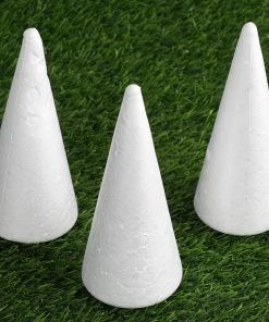 HIER_5170 12 Pack | 8” White Styrofoam Foam Cone