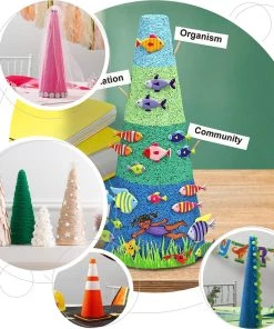 HIER_5170 12 Pack | 8” White Styrofoam Foam Cone