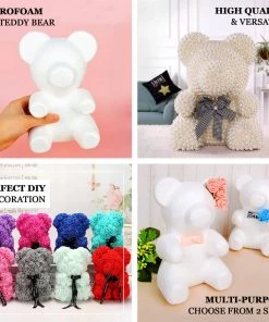 HIER_5170 DIY 3D Modeling Animals White Styrofoam Crafts Polystyrene Foam Balls | 12" Tall Bear 17 HIER_5170 DIY 3D Modeling Animals White Styrofoam Crafts Polystyrene Foam Balls | 12
