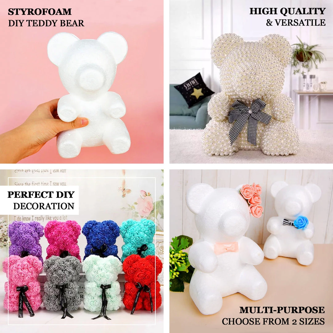 HIER_5170 DIY 3D Modeling Animals White Styrofoam Crafts Polystyrene Foam Balls | 12" Tall Bear 4 HIER_5170 DIY 3D Modeling Animals White Styrofoam Crafts Polystyrene Foam Balls | 12" Tall Bear