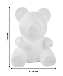 HIER_5170 DIY 3D Modeling Animals White Styrofoam Crafts Polystyrene Foam Balls | 12" Tall Bear 16 HIER_5170 DIY 3D Modeling Animals White Styrofoam Crafts Polystyrene Foam Balls | 12