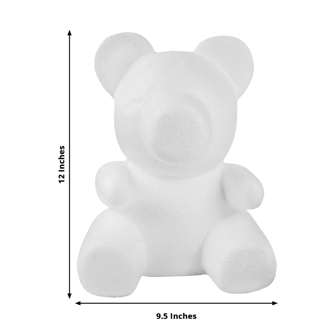 HIER_5170 DIY 3D Modeling Animals White Styrofoam Crafts Polystyrene Foam Balls | 12" Tall Bear 3 HIER_5170 DIY 3D Modeling Animals White Styrofoam Crafts Polystyrene Foam Balls | 12" Tall Bear