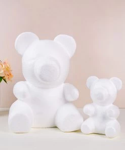 HIER_5170 DIY 3D Modeling Animals White Styrofoam Crafts Polystyrene Foam Balls | 12" Tall Bear 20 HIER_5170 DIY 3D Modeling Animals White Styrofoam Crafts Polystyrene Foam Balls | 12