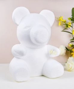 HIER_5170 DIY 3D Modeling Animals White Styrofoam Crafts Polystyrene Foam Balls | 12" Tall Bear 23 HIER_5170 DIY 3D Modeling Animals White Styrofoam Crafts Polystyrene Foam Balls | 12