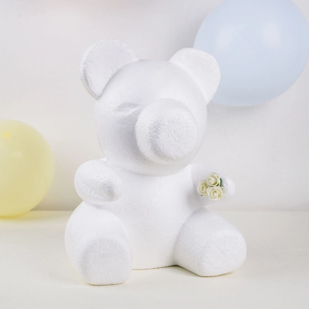 HIER_5170 DIY 3D Modeling Animals White Styrofoam Crafts Polystyrene Foam Balls | 12" Tall Bear 1 HIER_5170 DIY 3D Modeling Animals White Styrofoam Crafts Polystyrene Foam Balls | 12" Tall Bear