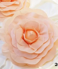 HIER_3400 2 Pack 20" Large Real Touch Artificial Foam Craft Roses- Rose Gold | Blush