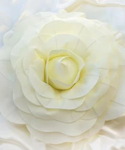 HIER_3400 2 Pack 20" Large Ivory Real Touch Artificial Foam Craft Roses Chargers & Centerpieces