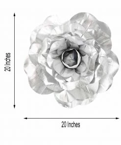 HIER_3400 2 Pack 20" Large Silver Real Touch Artificial Foam Craft Roses Chargers & Centerpieces 14 HIER_3400 2 Pack 20