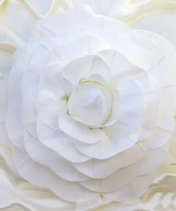 HIER_3400 2 Pack 20" Large White Real Touch Artificial Foam Craft Roses Chargers & Centerpieces