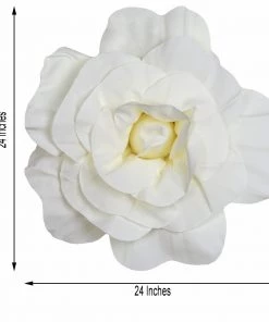 HIER_3400 Chargers & Centerpieces 2 Pack 24" Large Ivory Real Touch Artificial Foam Craft Roses 12 HIER_3400 Chargers & Centerpieces 2 Pack 24