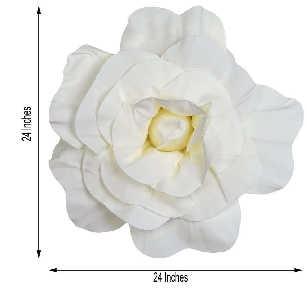 HIER_3400 Chargers & Centerpieces 2 Pack 24" Large Ivory Real Touch Artificial Foam Craft Roses 3 HIER_3400 Chargers & Centerpieces 2 Pack 24" Large Ivory Real Touch Artificial Foam Craft Roses