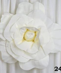 HIER_3400 Chargers & Centerpieces 2 Pack 24" Large Ivory Real Touch Artificial Foam Craft Roses