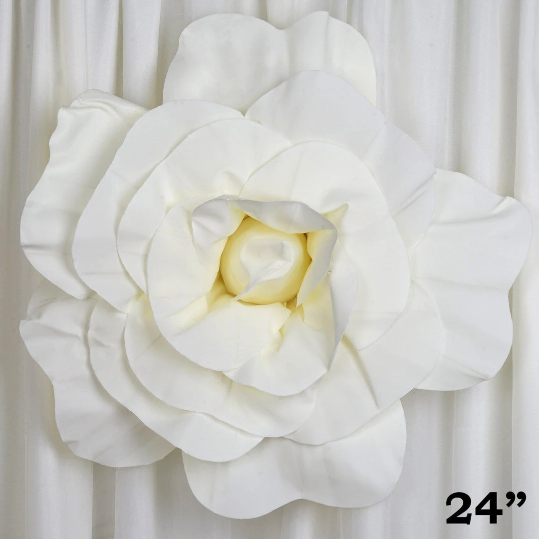 HIER_3400 Chargers & Centerpieces 2 Pack 24" Large Ivory Real Touch Artificial Foam Craft Roses 2 HIER_3400 Chargers & Centerpieces 2 Pack 24" Large Ivory Real Touch Artificial Foam Craft Roses