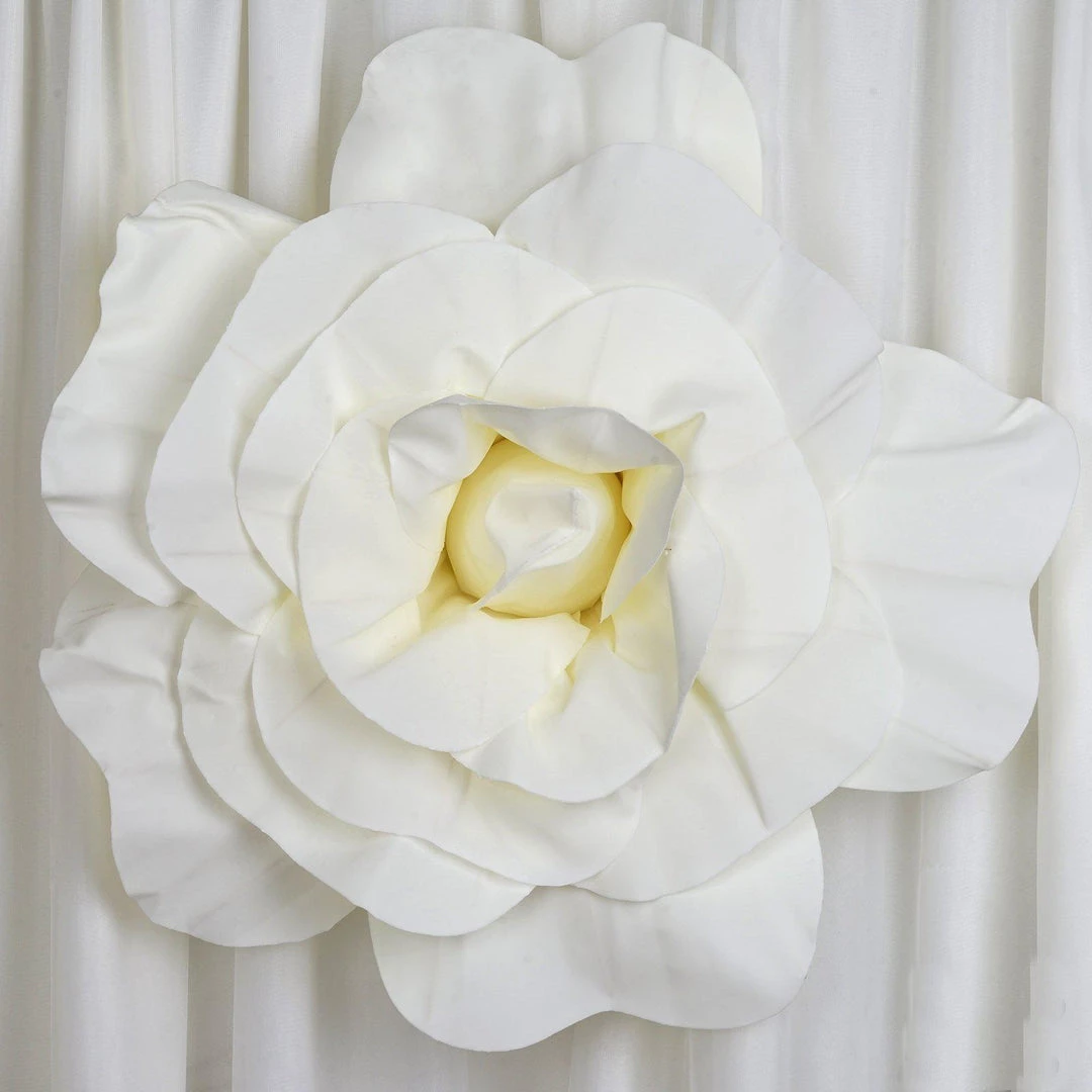 HIER_3400 Chargers & Centerpieces 2 Pack 24" Large Ivory Real Touch Artificial Foam Craft Roses 1 HIER_3400 Chargers & Centerpieces 2 Pack 24" Large Ivory Real Touch Artificial Foam Craft Roses