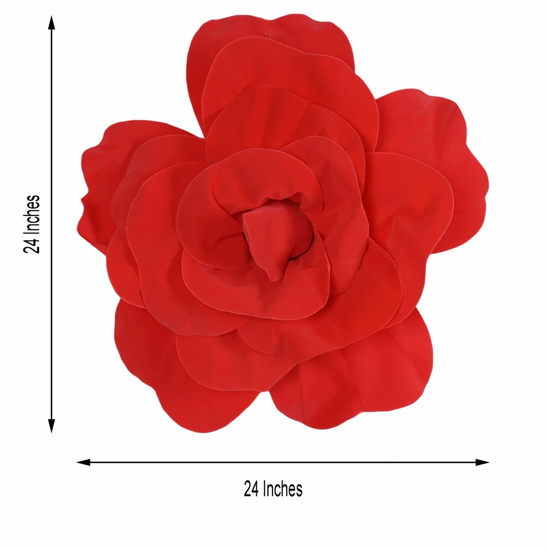 HIER_3400 Chargers & Centerpieces 2 Pack 24" Large Red Real Touch Artificial Foam Craft Roses 3 HIER_3400 Chargers & Centerpieces 2 Pack 24" Large Red Real Touch Artificial Foam Craft Roses