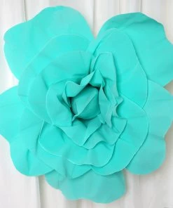 HIER_3400 Chargers & Centerpieces 2 Pack 24" Large Turquoise Real Touch Artificial Foam Craft Roses