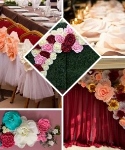 HIER_3400 Chargers & Centerpieces 2 Pack 24" Large Ivory Real Touch Artificial Foam Craft Roses 14 HIER_3400 Chargers & Centerpieces 2 Pack 24