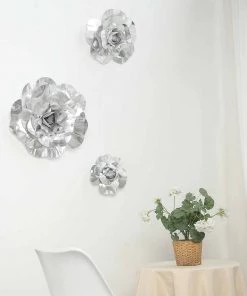 HIER_3400 2 Pack 20" Large Silver Real Touch Artificial Foam Craft Roses Chargers & Centerpieces 20 HIER_3400 2 Pack 20