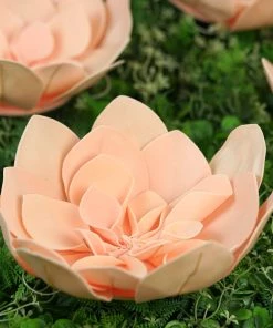 HIER_3400 Chargers & Centerpieces 4 Pack 12" Real Feel Foam Daisy Flowers - Rose Gold | Blush