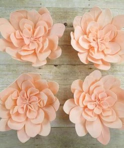 HIER_3400 Chargers & Centerpieces 4 Pack 16" Real Feel Foam Daisy Flowers - Rose Gold | Blush
