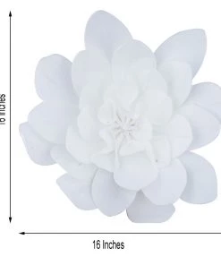 HIER_3400 4 Pack 16" White Real Feel Foam Daisy Flowers Chargers & Centerpieces 8 HIER_3400 4 Pack 16