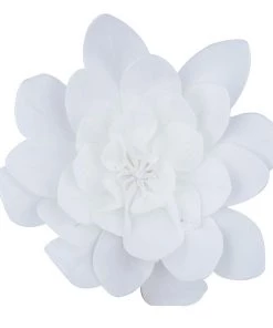 HIER_3400 4 Pack 16" White Real Feel Foam Daisy Flowers Chargers & Centerpieces 11 HIER_3400 4 Pack 16