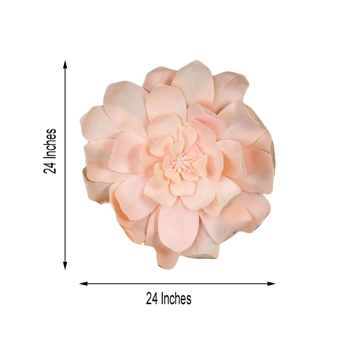 HIER_3400 Chargers & Centerpieces 2 Pack 24" Real Feel Foam Daisy Flowers - Rose Gold | Blush 3 HIER_3400 Chargers & Centerpieces 2 Pack 24" Real Feel Foam Daisy Flowers - Rose Gold | Blush
