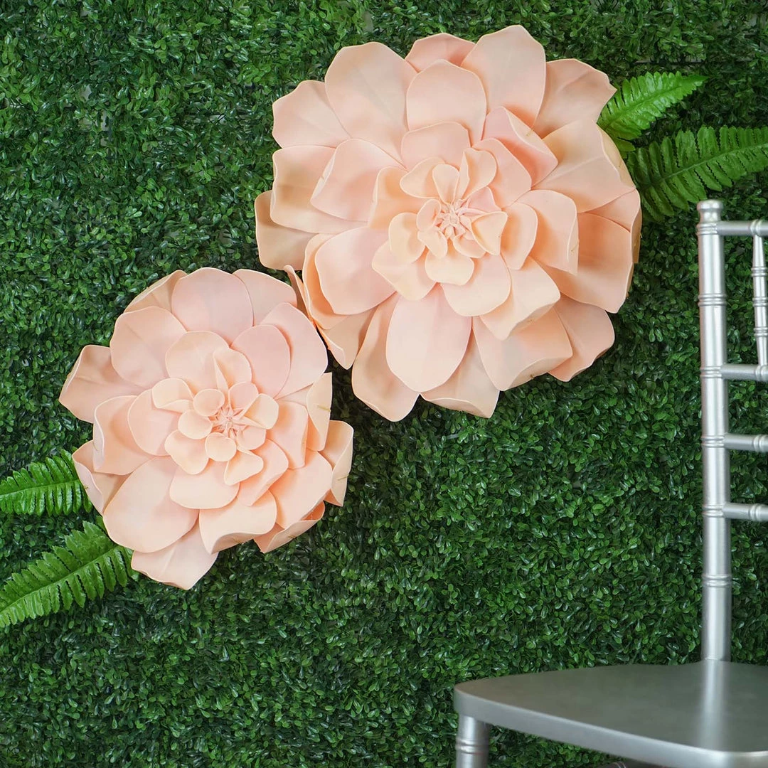 HIER_3400 Chargers & Centerpieces 2 Pack 24" Real Feel Foam Daisy Flowers - Rose Gold | Blush 4 HIER_3400 Chargers & Centerpieces 2 Pack 24" Real Feel Foam Daisy Flowers - Rose Gold | Blush