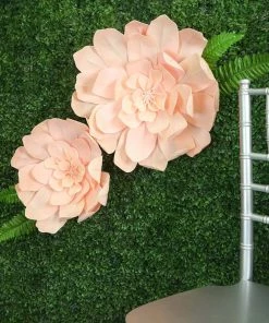 HIER_3400 Chargers & Centerpieces 2 Pack 24" Real Feel Foam Daisy Flowers - Rose Gold | Blush