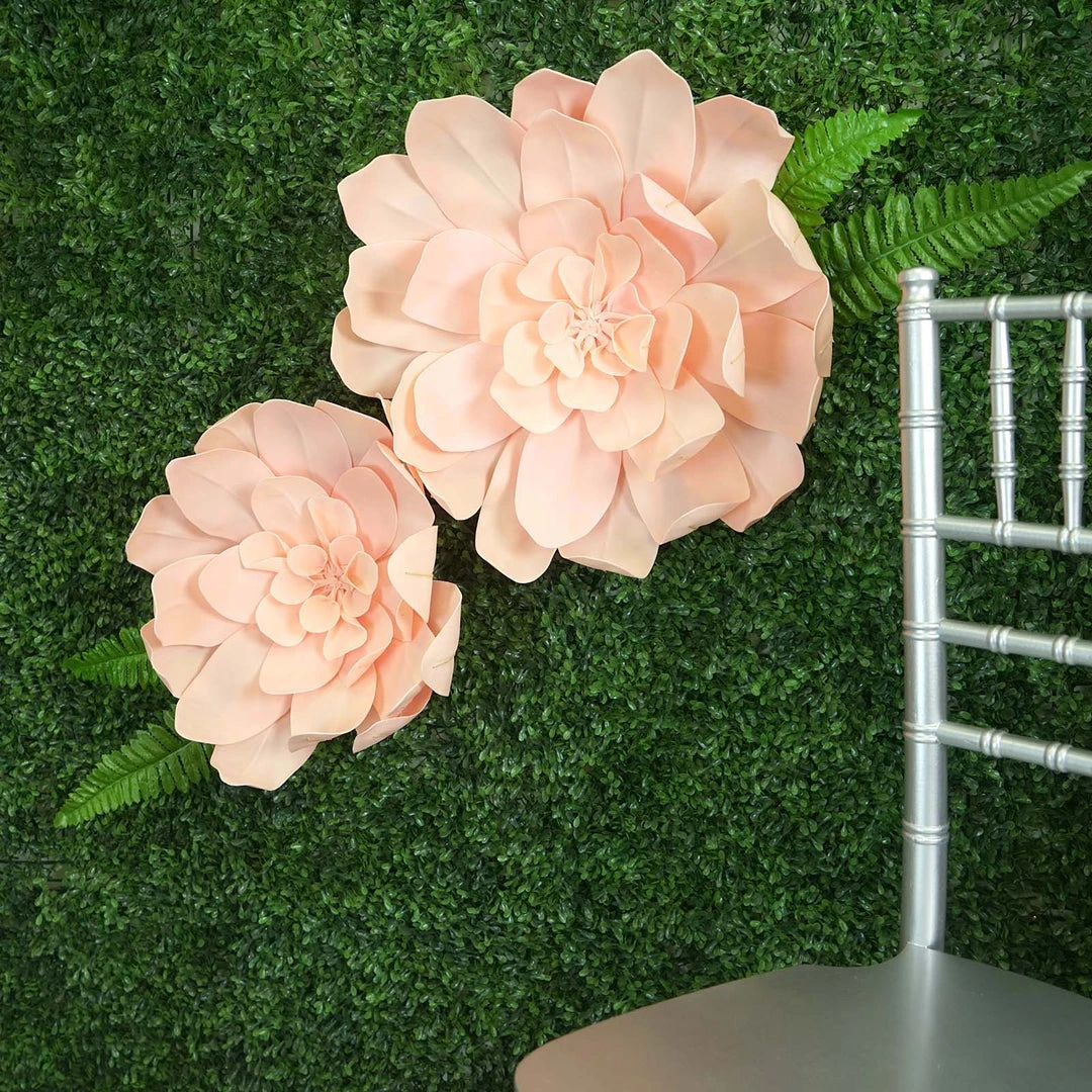 HIER_3400 Chargers & Centerpieces 2 Pack 24" Real Feel Foam Daisy Flowers - Rose Gold | Blush 2 HIER_3400 Chargers & Centerpieces 2 Pack 24" Real Feel Foam Daisy Flowers - Rose Gold | Blush