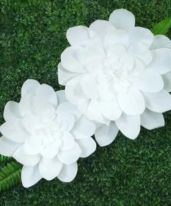 HIER_3400 Chargers & Centerpieces 2 Pack 24" White Real Feel Foam Daisy Flowers