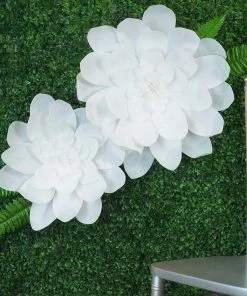 HIER_3400 Chargers & Centerpieces 2 Pack 20" White Real Feel Foam Daisy Flowers